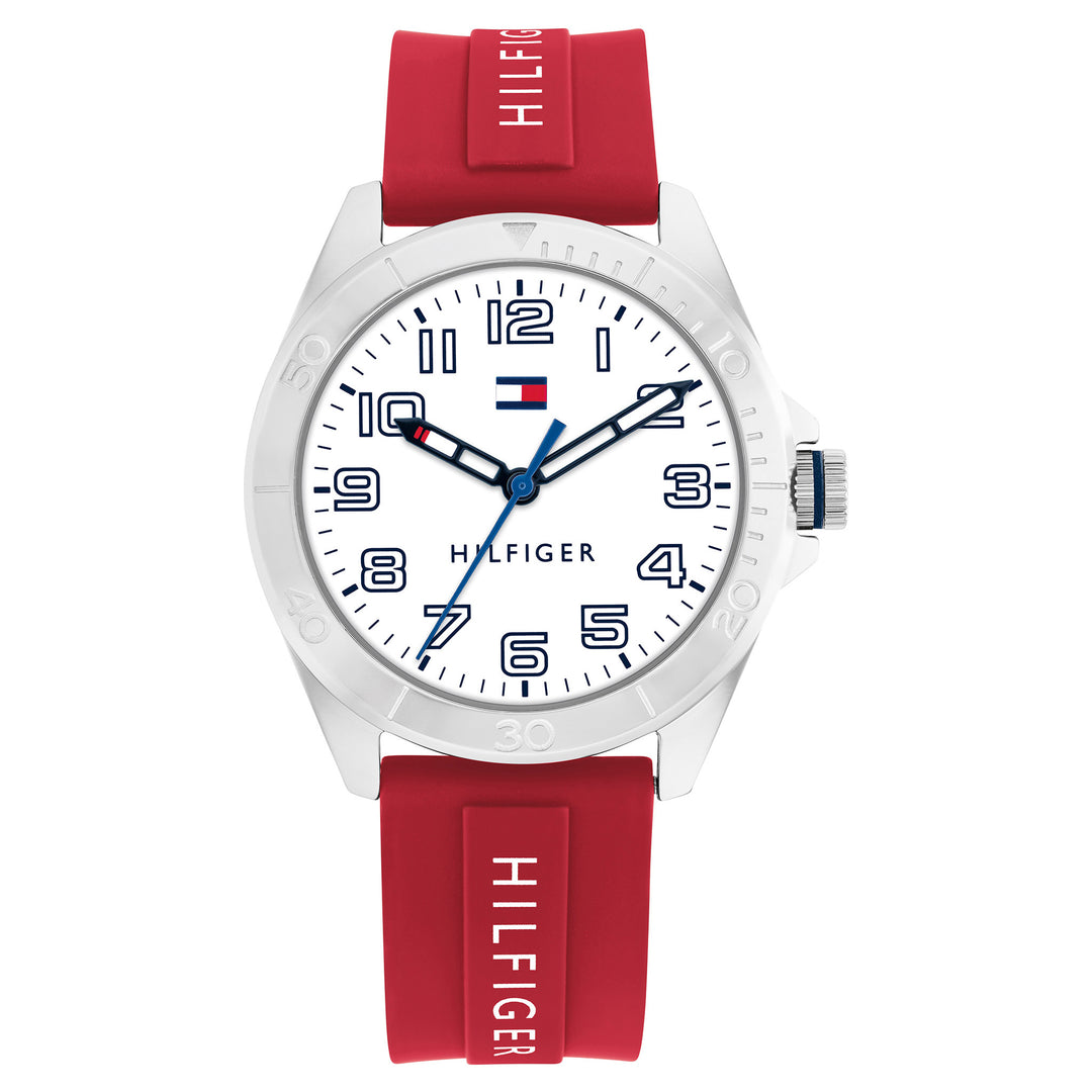 Tommy Hilfiger Red Silicone White Dial Kids Watch - 1720021