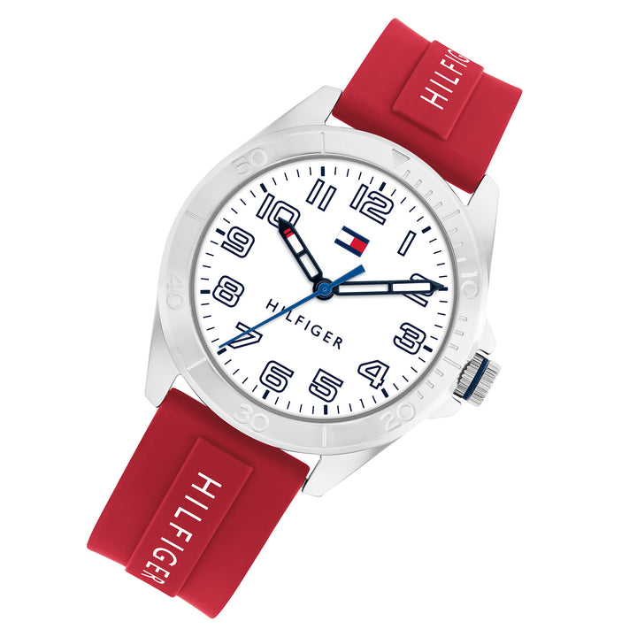 Tommy Hilfiger Red Silicone White Dial Kids Watch - 1720021