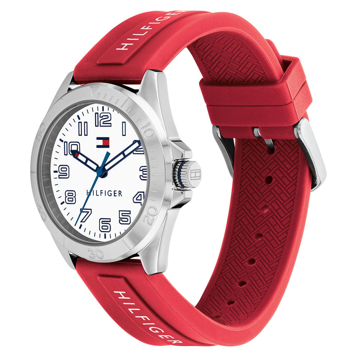 Tommy Hilfiger Red Silicone White Dial Kids Watch - 1720021