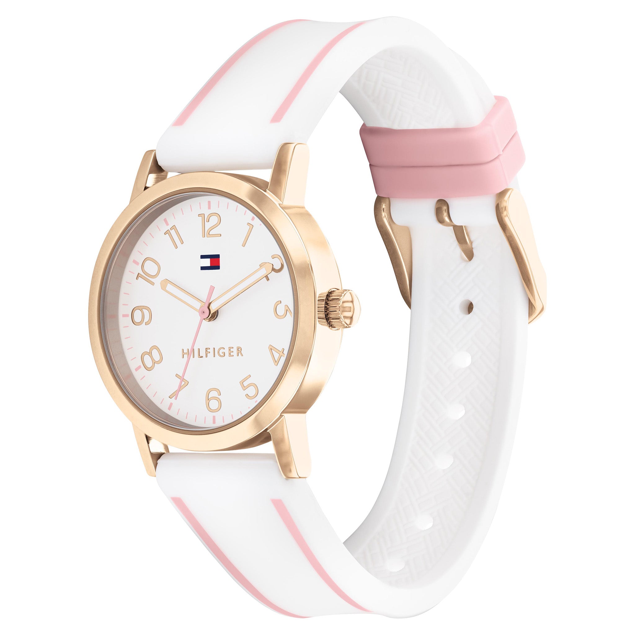 Tommy Hilfiger White & Pink Silicone Kids Watch - 1720023