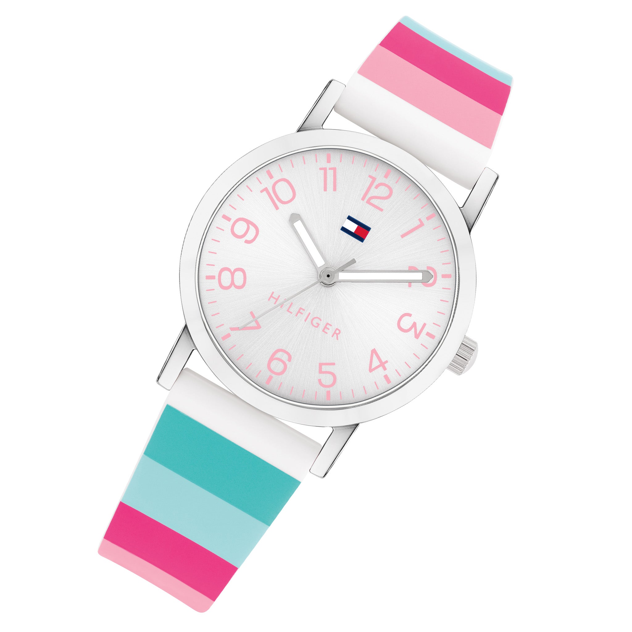 Tommy Hilfiger Multiple Colour Silicone White Dial Kids Watch - 1720024