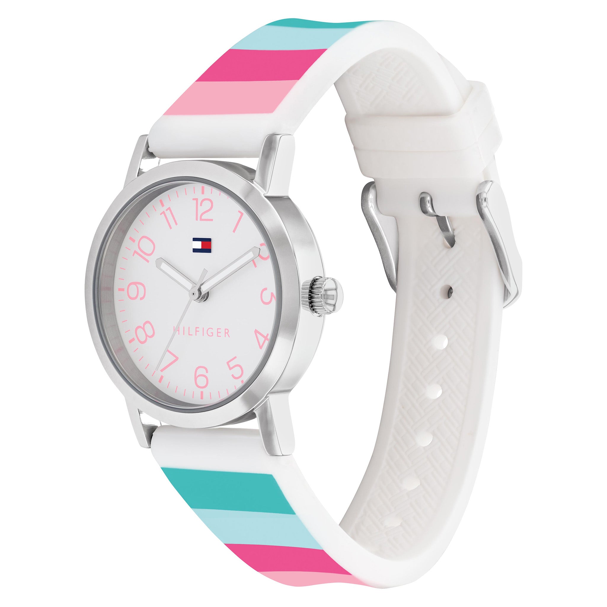 Tommy Hilfiger Multiple Colour Silicone White Dial Kids Watch - 1720024