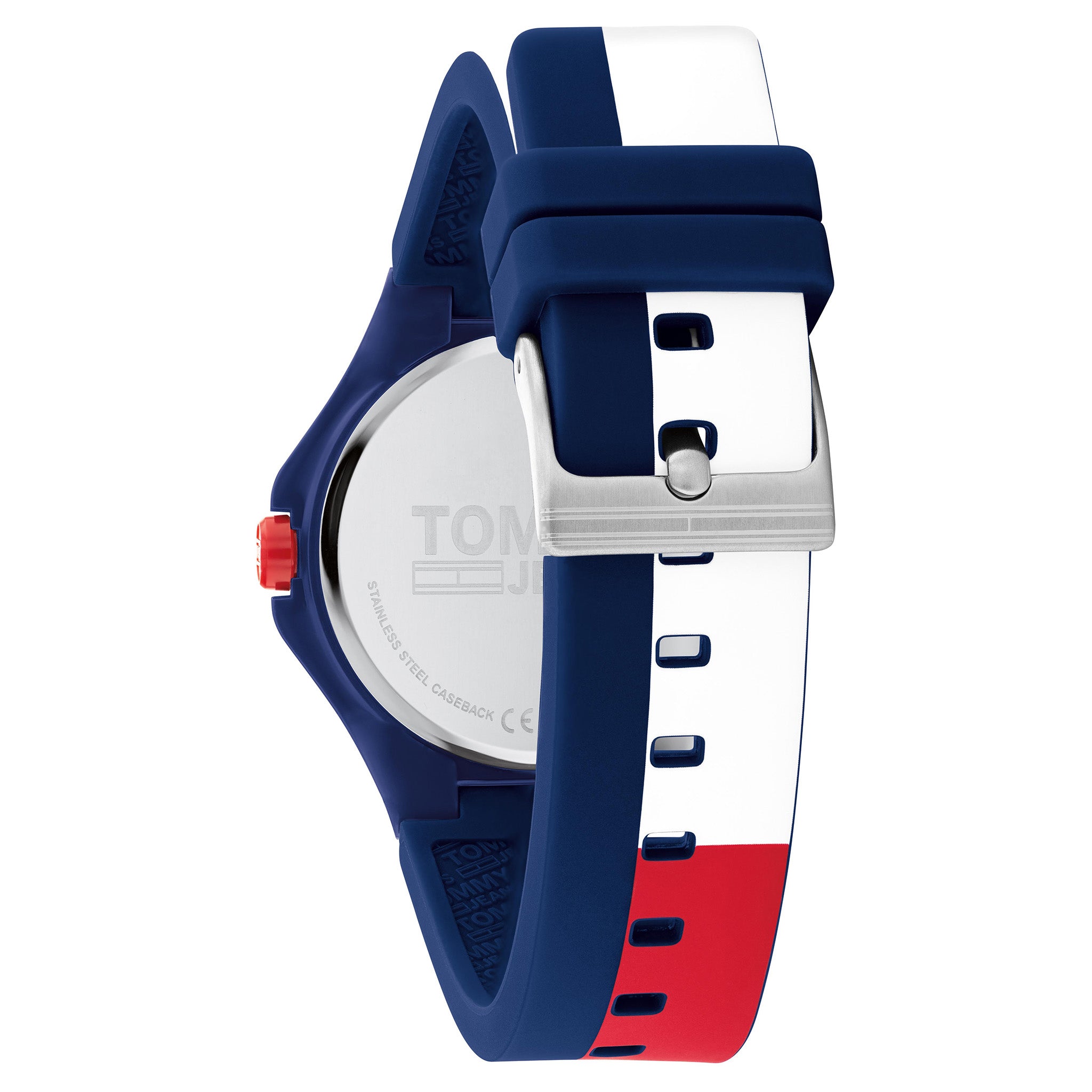 Tommy Hilfiger Navy & Red Silicone Band Navy Dial Unisex Teens Watch - 1720025