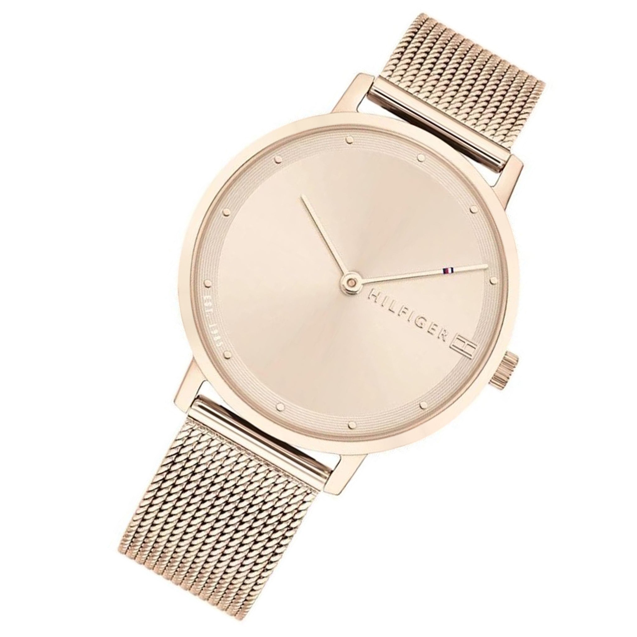 Tommy Hilfiger Mesh Carnation Gold Ladies Slim Watch - 1782150