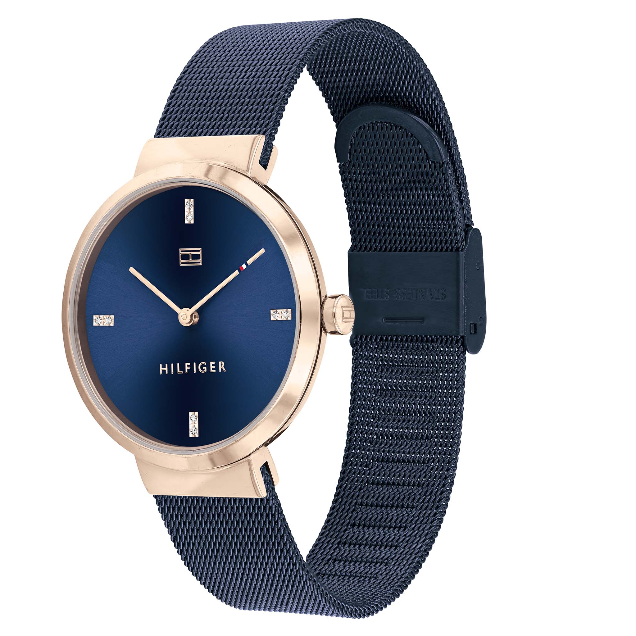 Tommy Hilfiger Blue Steel Mesh Navy Dial Women's Watch - 1782219