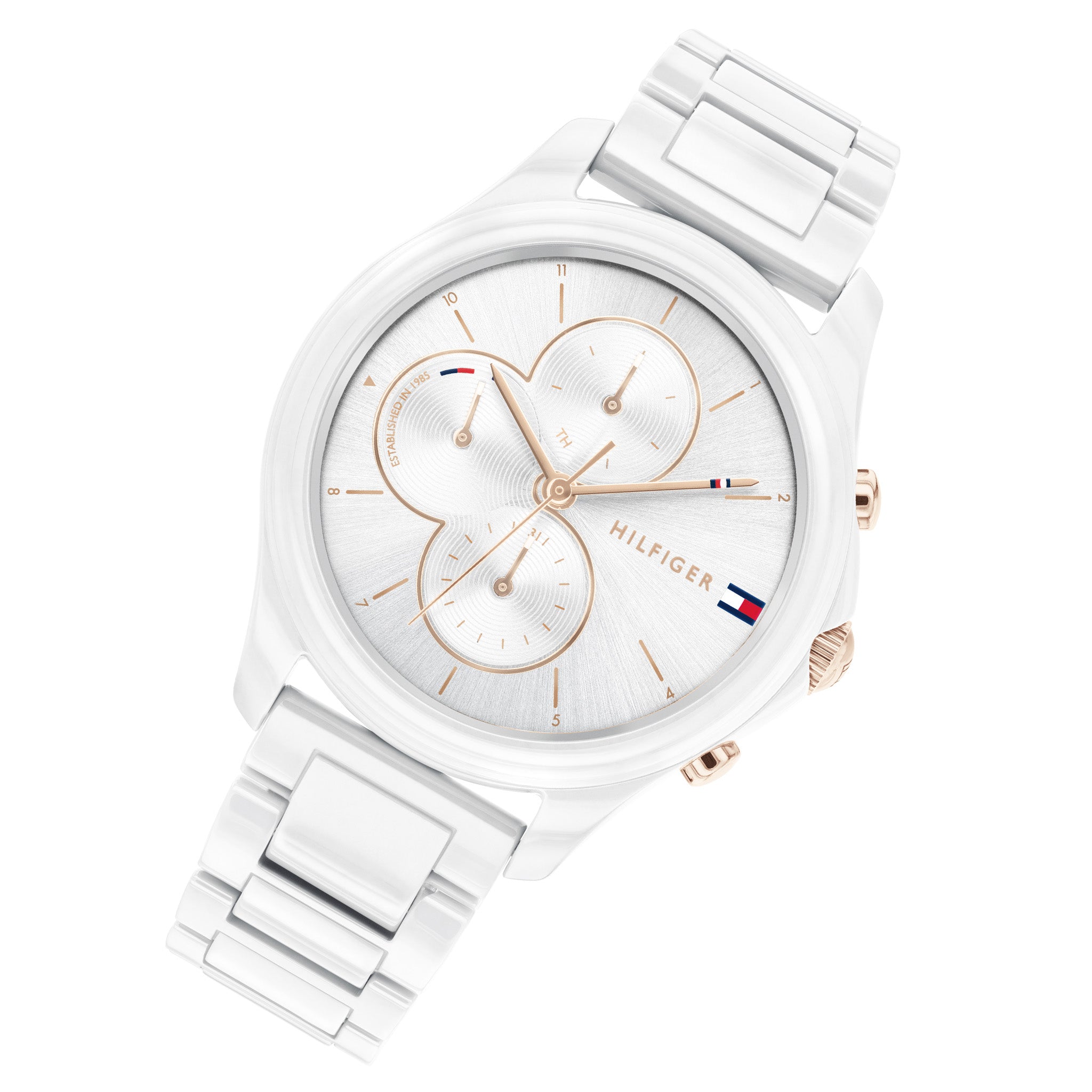 Tommy Hilfiger White Ceramic Ladies Multi-function Watch - 1782262