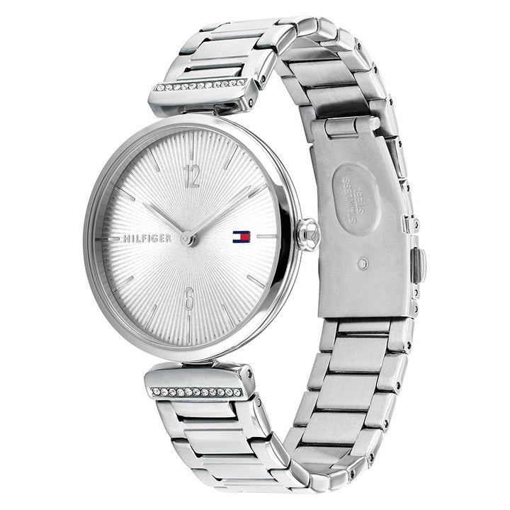 Tommy Hilfiger Stainless Steel with Crystals Silver White Dial Women's Watch - 1782273
