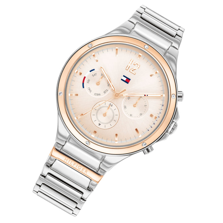 Tommy Hilfiger Silver-Rose Gold Steel Ladies Multi-function Watch - 1782279