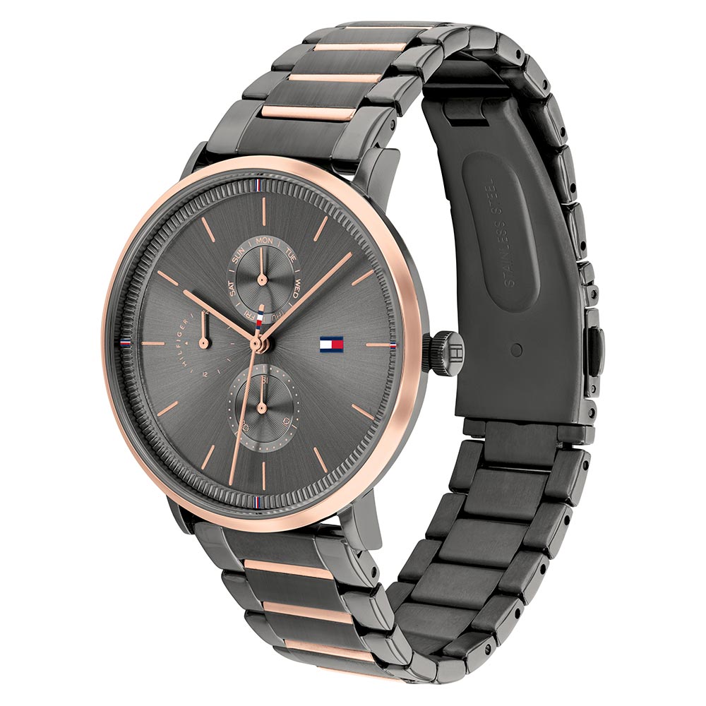 Tommy Hilfiger Rose Gold & Grey Steel Women's Multi-function Watch - 1782300