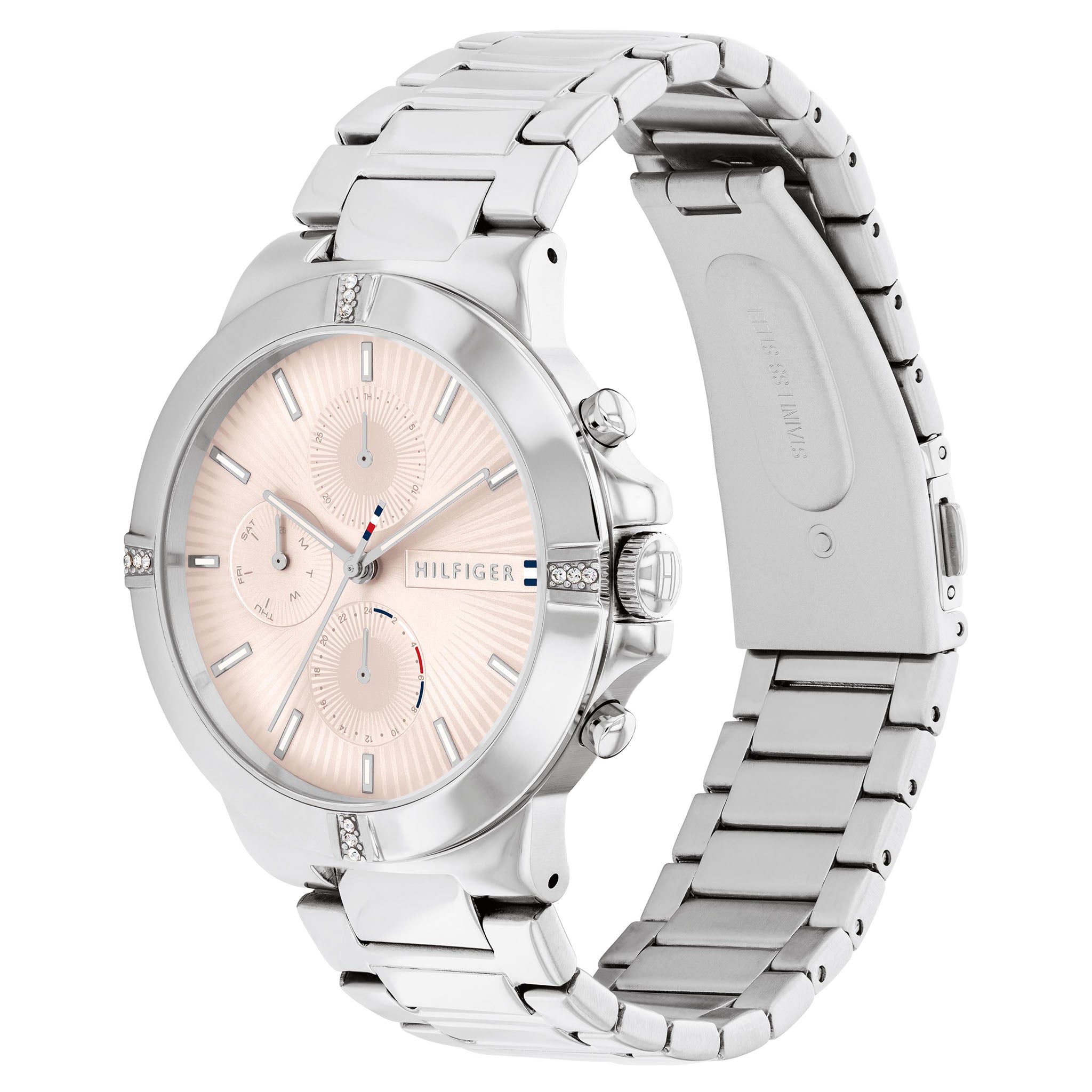 Tommy Hilfiger Stainless Steel Blush Dial Women's Multi-function Watch - 1782329