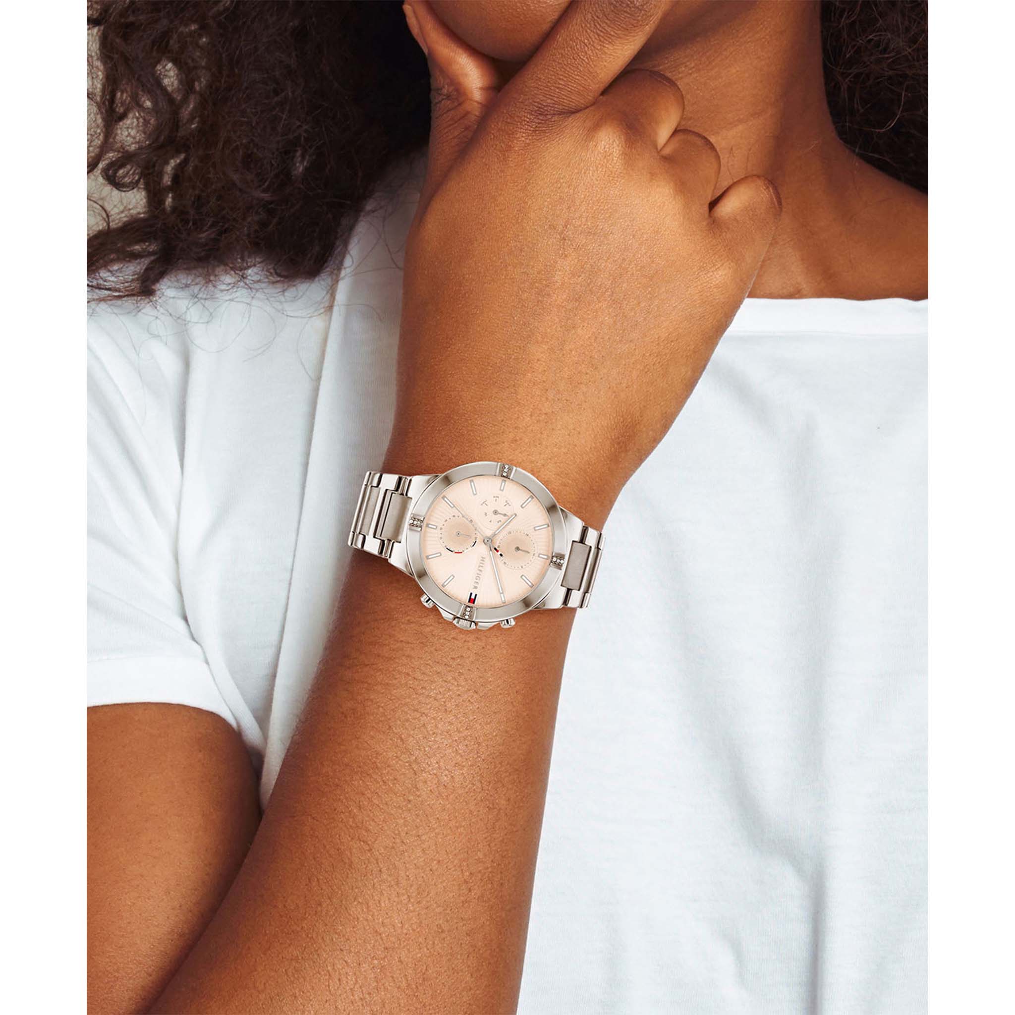 Tommy Hilfiger Stainless Steel Blush Dial Women's Multi-function Watch - 1782329