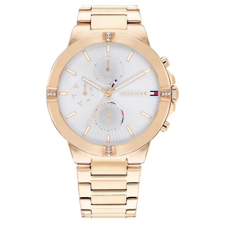Tommy Hilfiger Carnation Gold Steel Silver White Dial Women's Multi-function Watch - 1782331