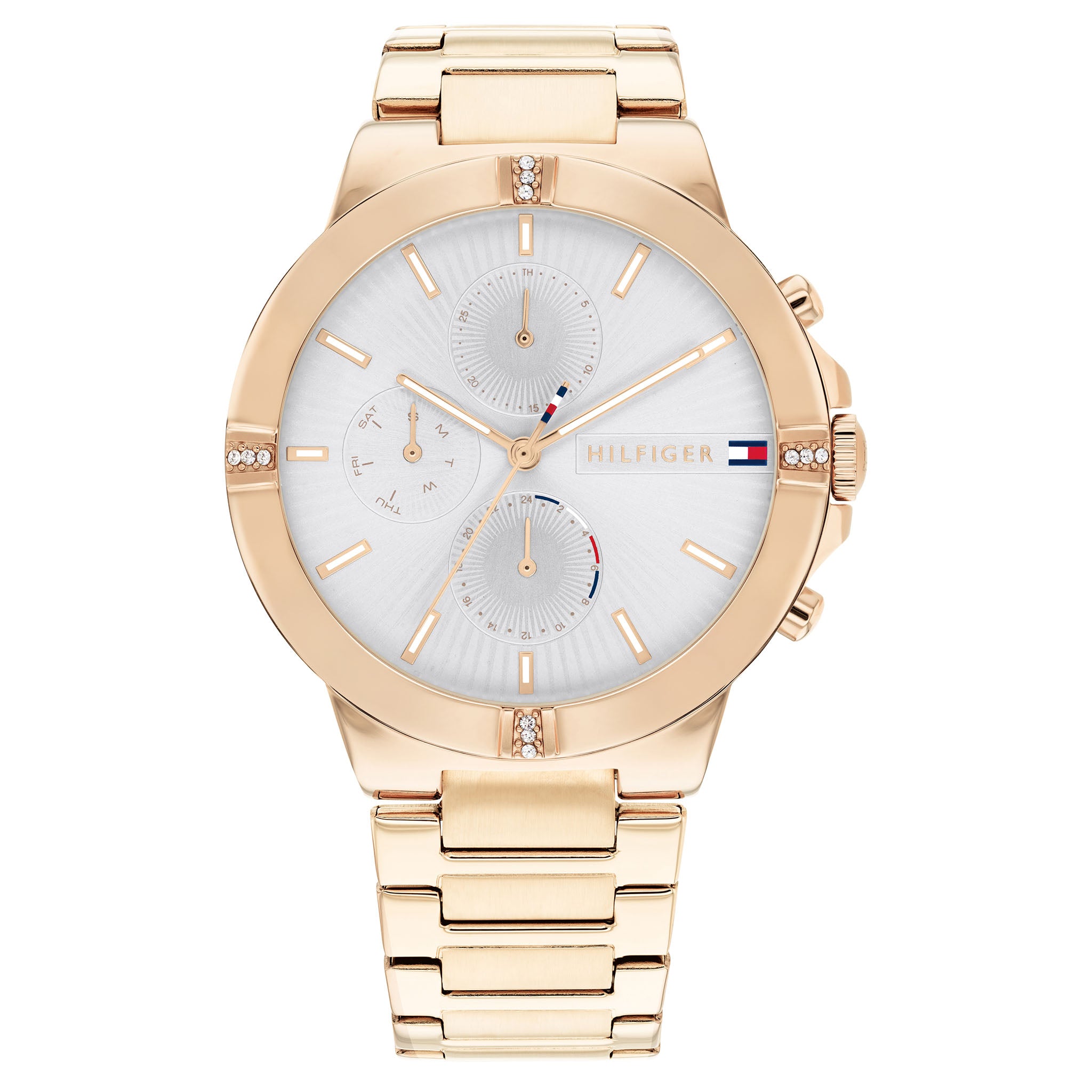 Tommy Hilfiger Carnation Gold Steel Silver White Dial Women's Multi-function Watch - 1782331