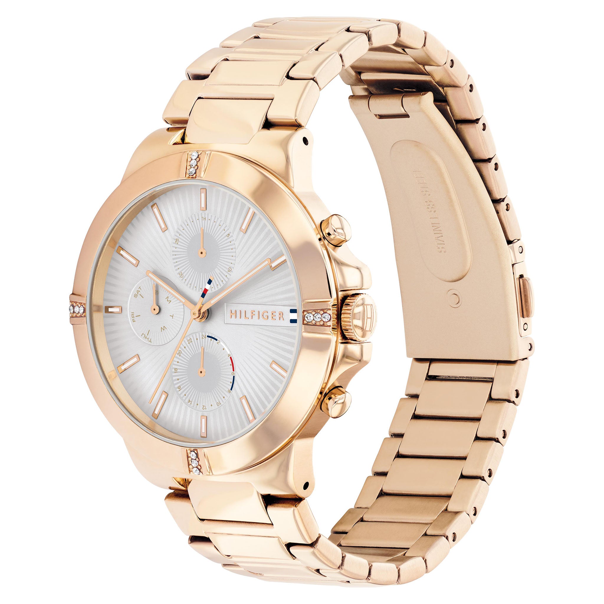Tommy Hilfiger Carnation Gold Steel Silver White Dial Women's Multi-function Watch - 1782331