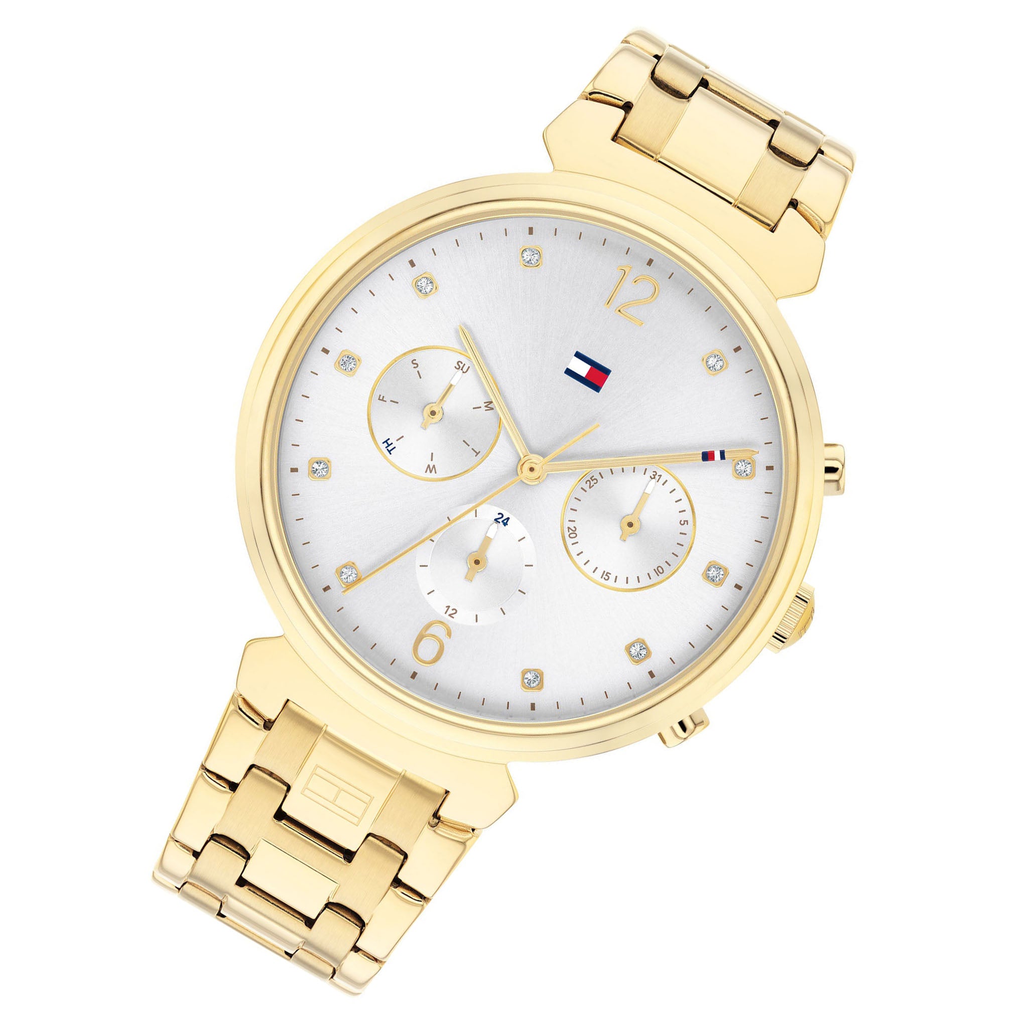 Tommy Hilfiger Gold Steel White Dial Women's Multi-function Watch - 1782344