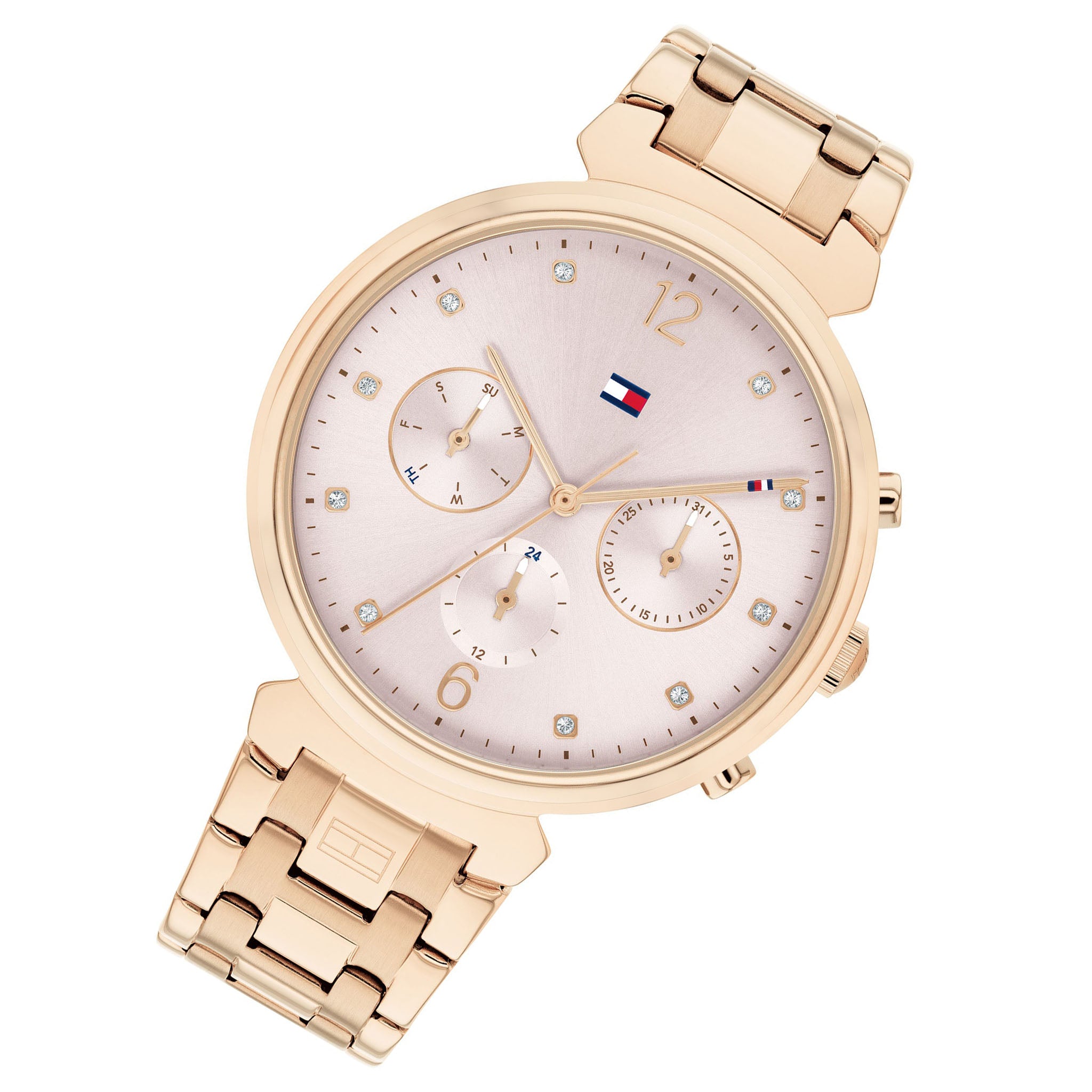 Tommy Hilfiger Carnation Gold Steel Pink Dial Women's Multi-function Watch - 1782345