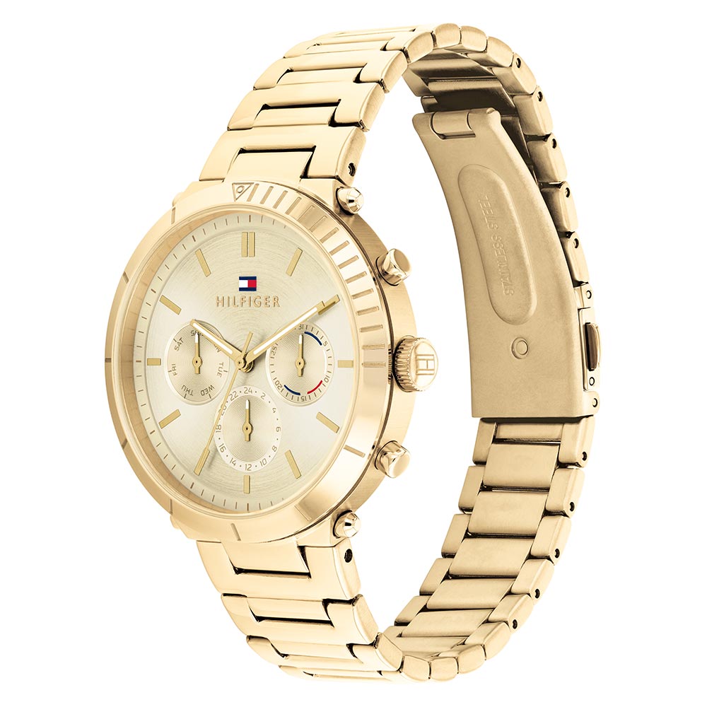 Tommy Hilfiger Gold Steel Women's Multi-function Watch - 1782350