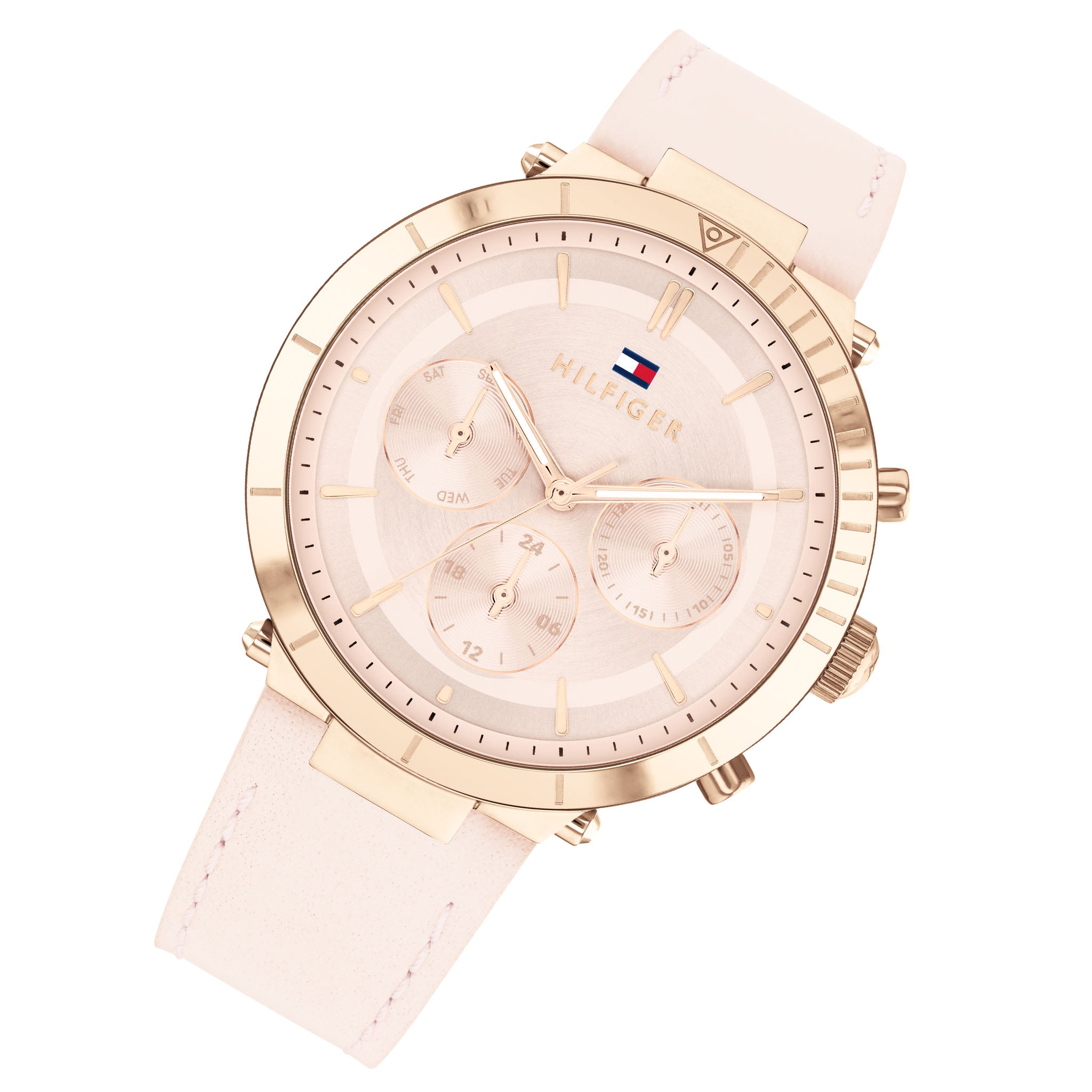 Tommy Hilfiger Pink Leather Women's Multi-function Watch - 1782351