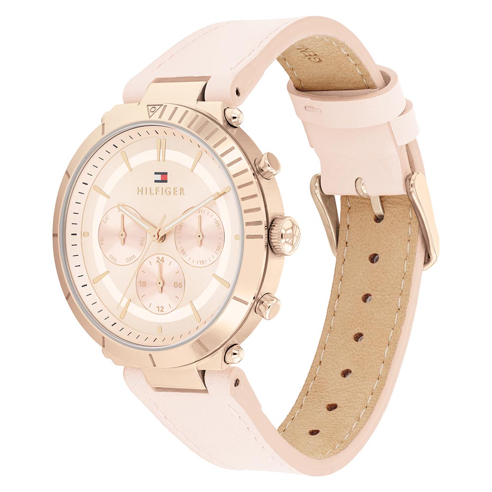 Tommy Hilfiger Pink Leather Women's Multi-function Watch - 1782351