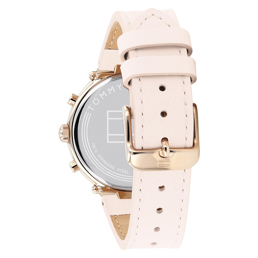 Tommy Hilfiger Pink Leather Women's Multi-function Watch - 1782351