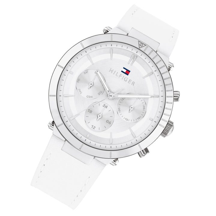 Tommy Hilfiger White Leather Women's Multi-function Watch - 1782352