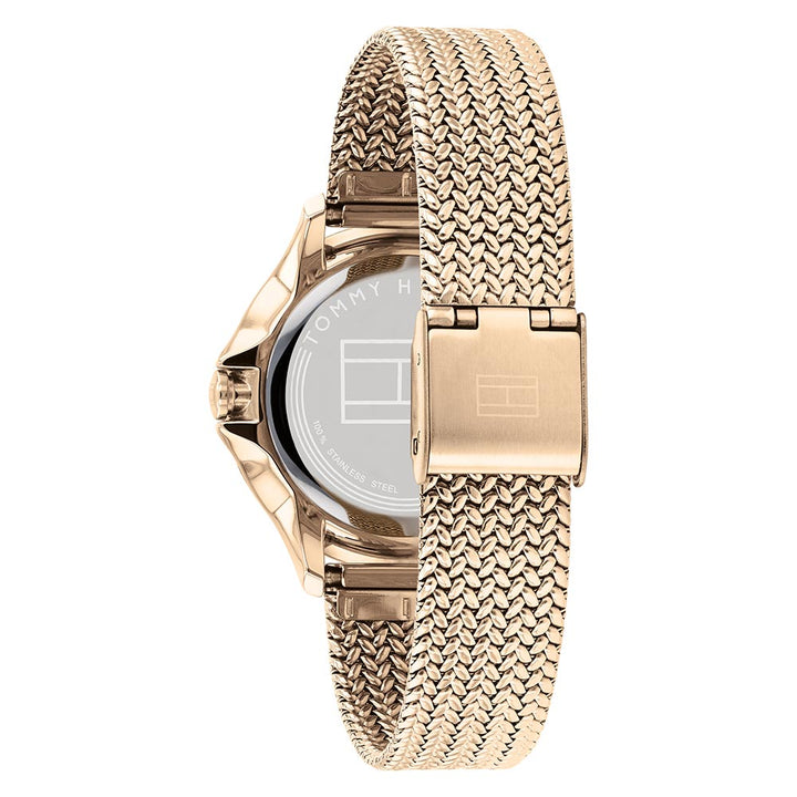 Tommy Hilfiger Gold Stainless Steel Mesh Blue Dial Women's Watch - 1782356