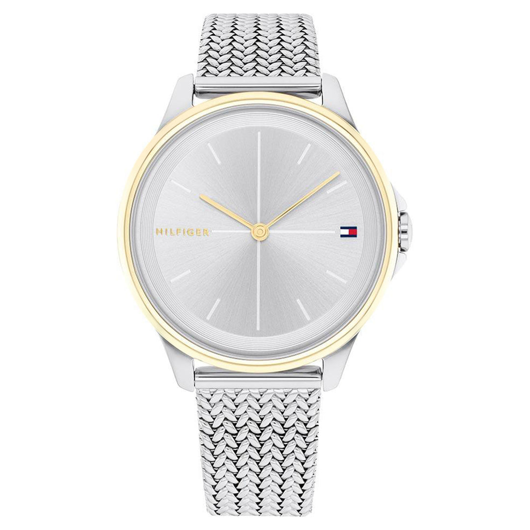 Tommy Hilfiger Stainless Steel Mesh Silver White Dial Women's Watch - 1782357