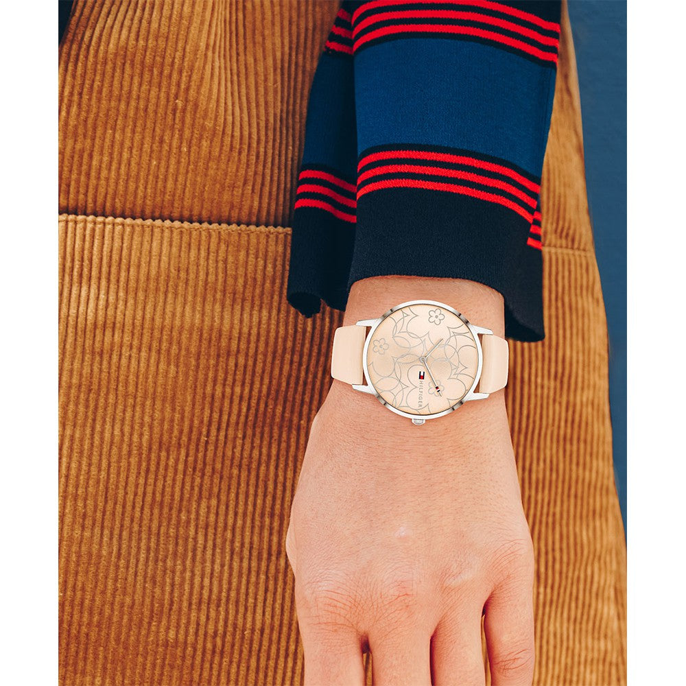 Leather Strap Tommy Hilfiger Dressed Up Carly Tommy Hilfiger Carly Rose Gold Dial Rose Gold Steel Strap Watch