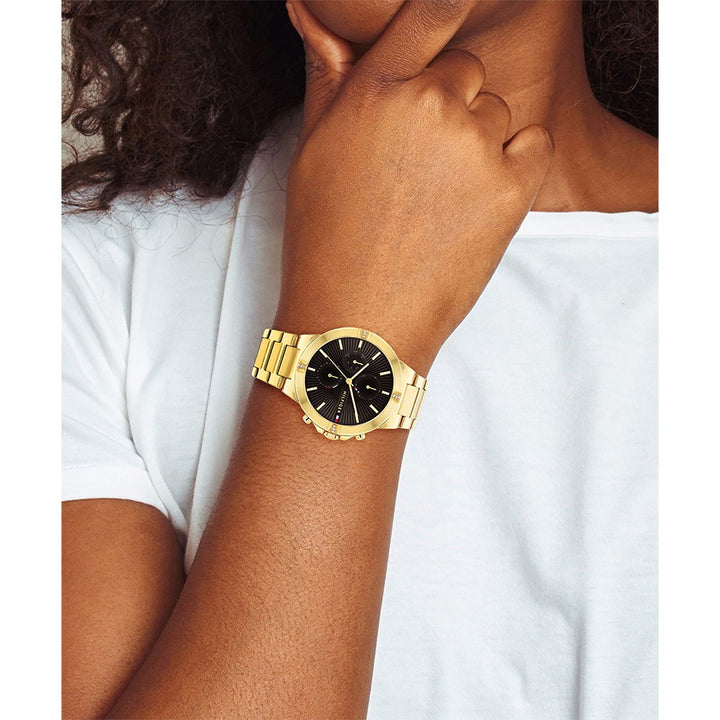 Tommy Hilfiger Gold Steel Black Dial Women's Multi-function Watch - 1782380