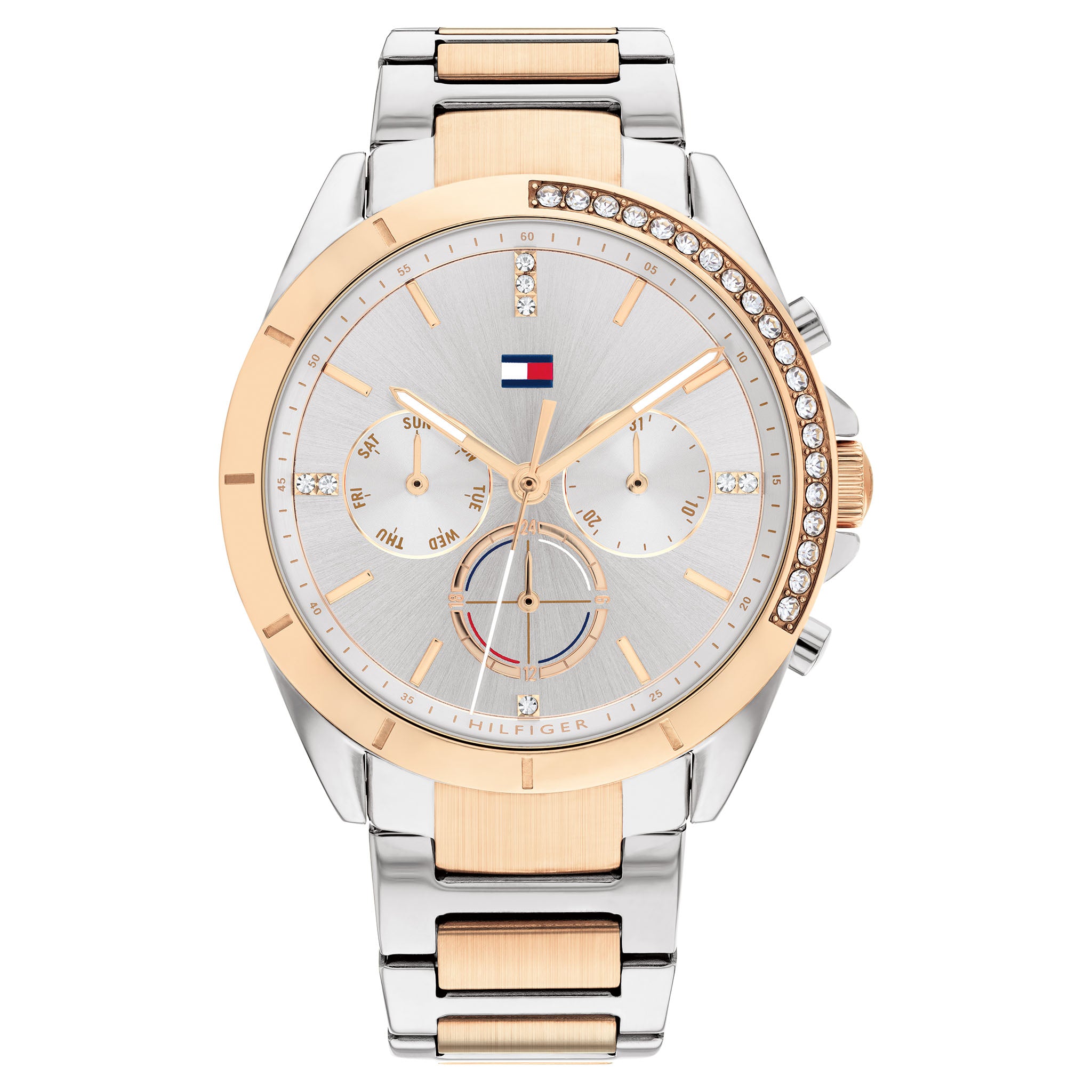 Tommy Hilfiger Two-Tone Steel Grey Dial Women's Multi-function Watch - 1782387