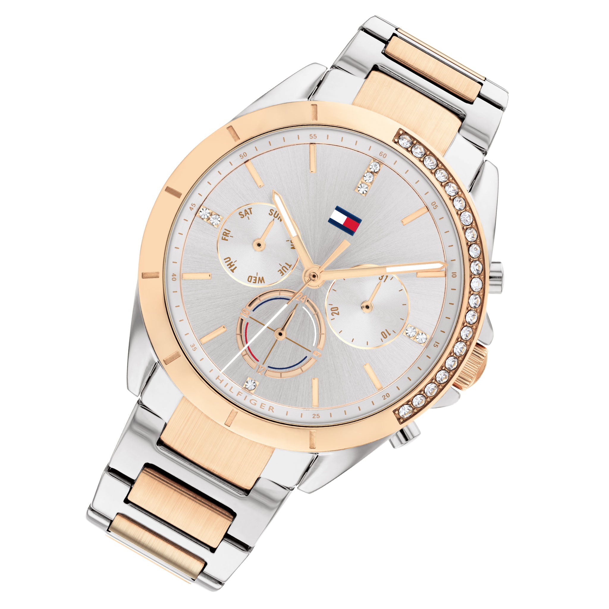 Tommy Hilfiger Two-Tone Steel Grey Dial Women's Multi-function Watch - 1782387