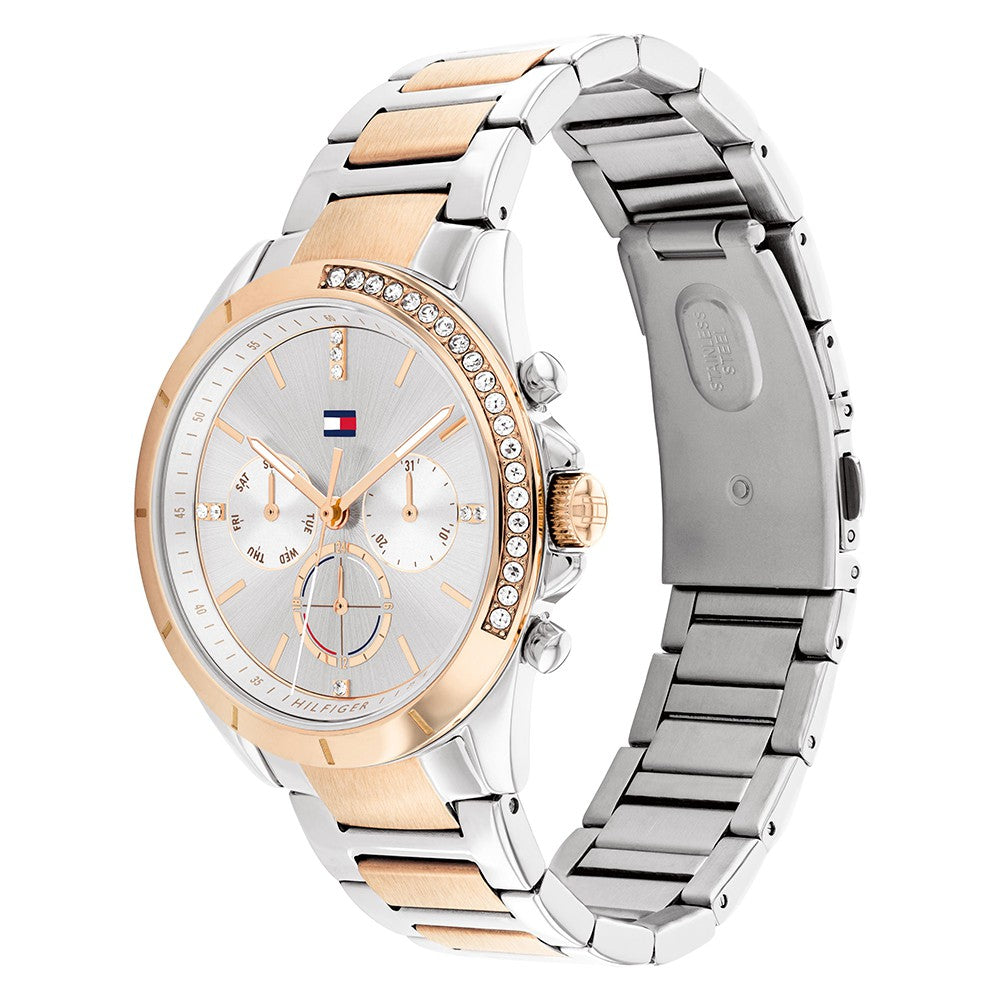 Tommy Hilfiger Two-Tone Steel Grey Dial Women's Multi-function Watch - 1782387