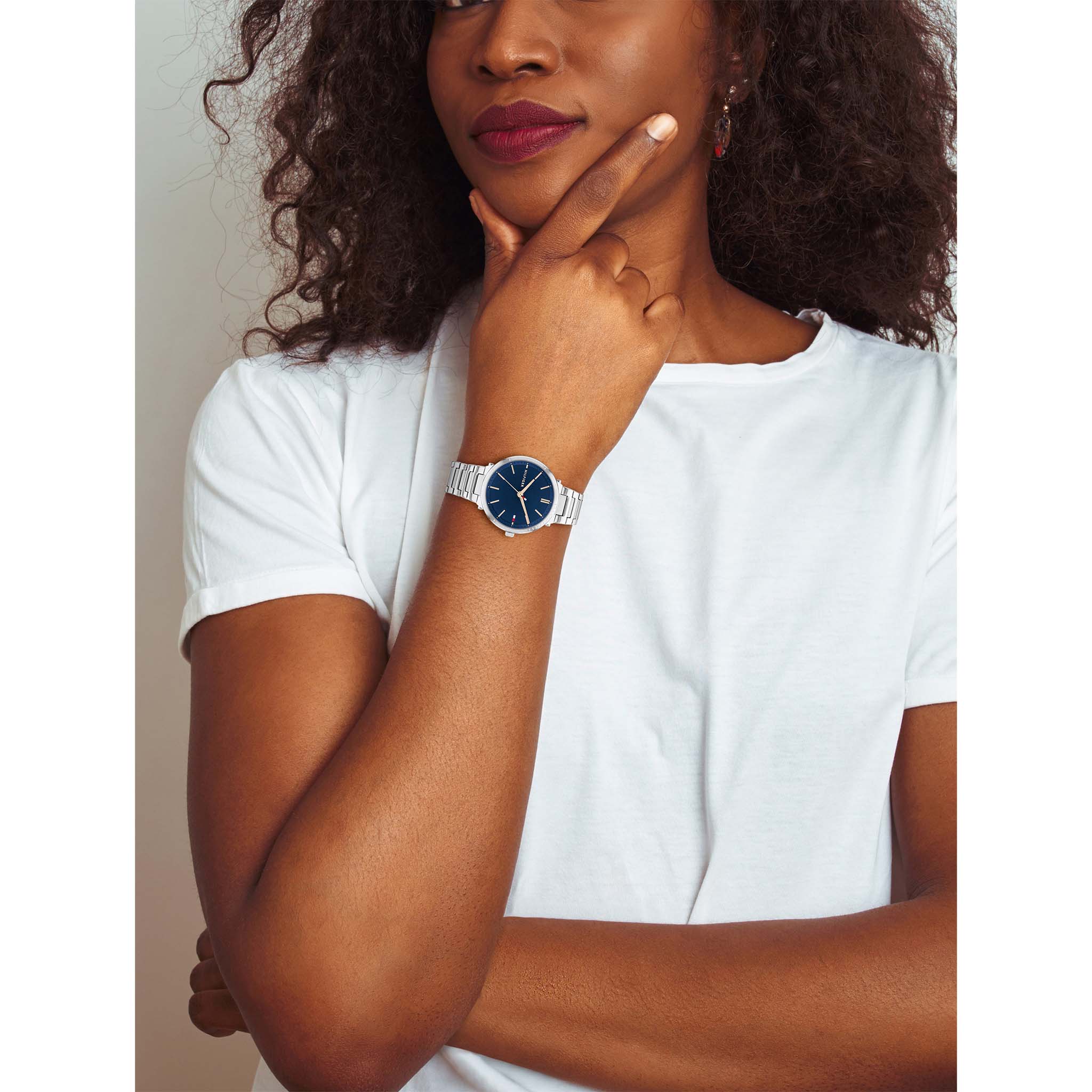 Tommy Hilfiger Stainless Steel Navy Dial Women's Watch - 1782405