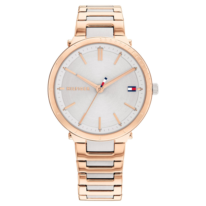 Tommy Hilfiger Two-Tone Steel Silver White Dial Women's Watch - 1782406