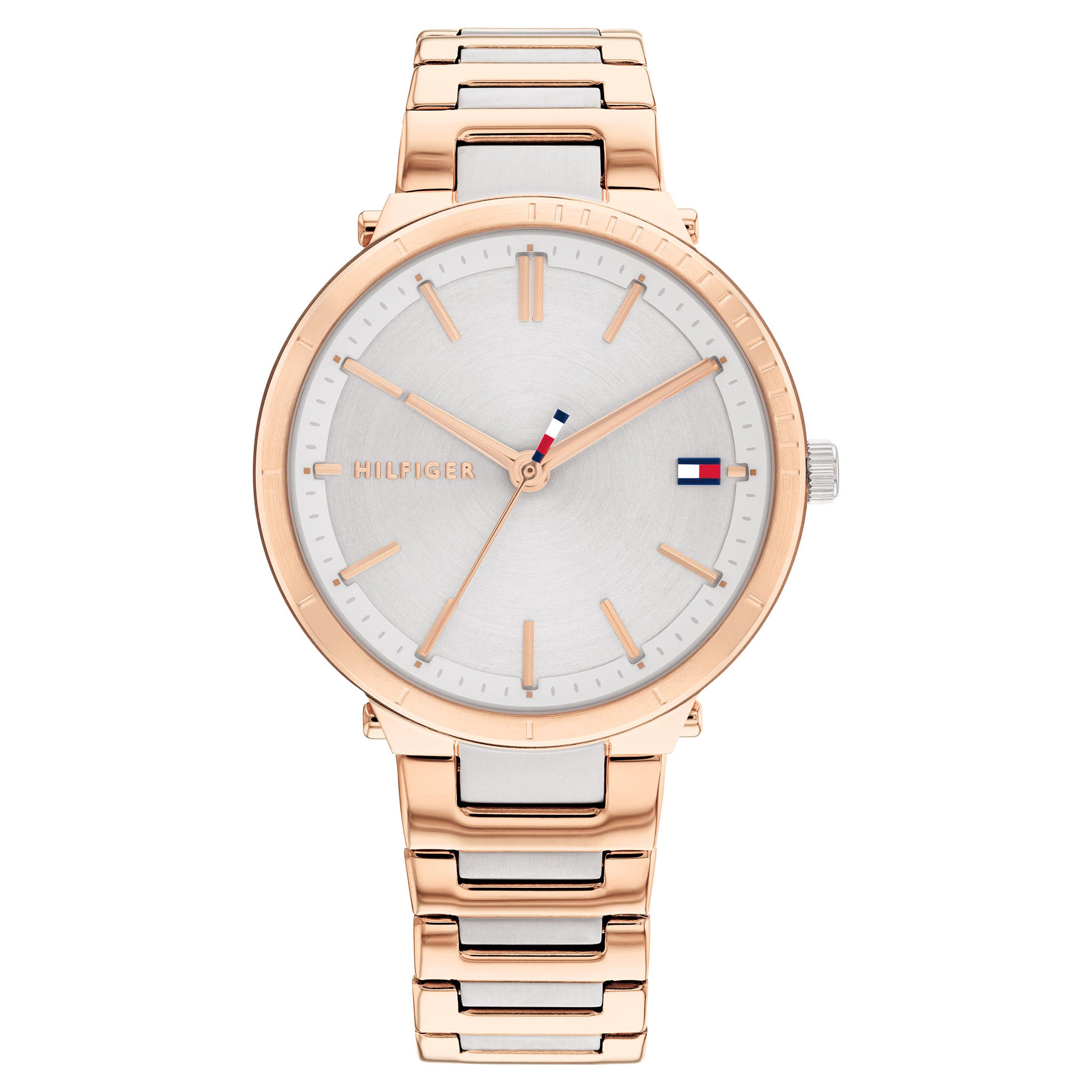 Tommy Hilfiger Two-Tone Steel Silver White Dial Women's Watch - 1782406