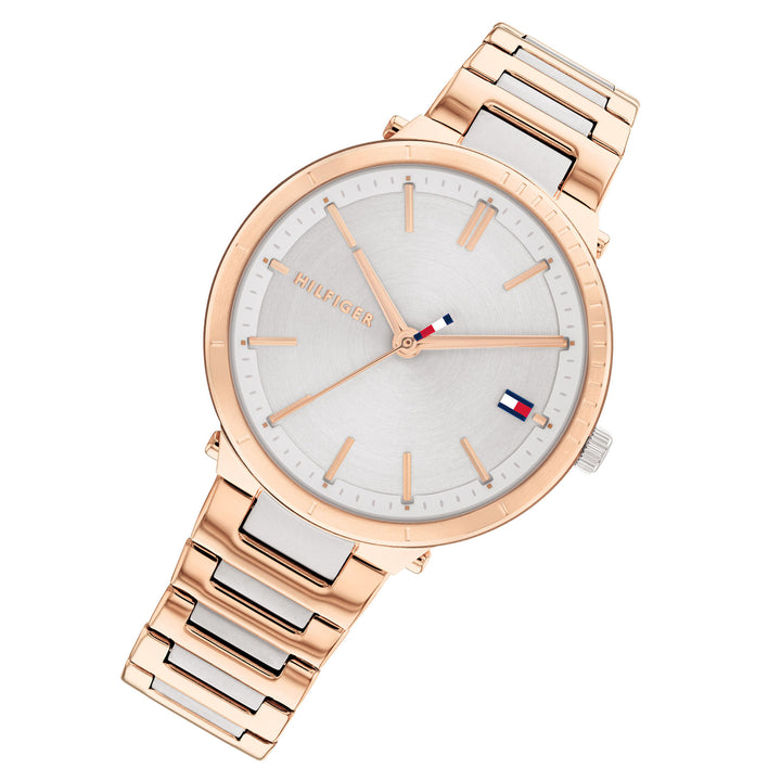Tommy Hilfiger Two-Tone Steel Silver White Dial Women's Watch - 1782406
