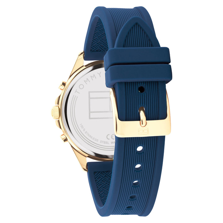 Tommy Hilfiger Navy Silicone Silver White Dial Women's Multi-function Watch - 1782424
