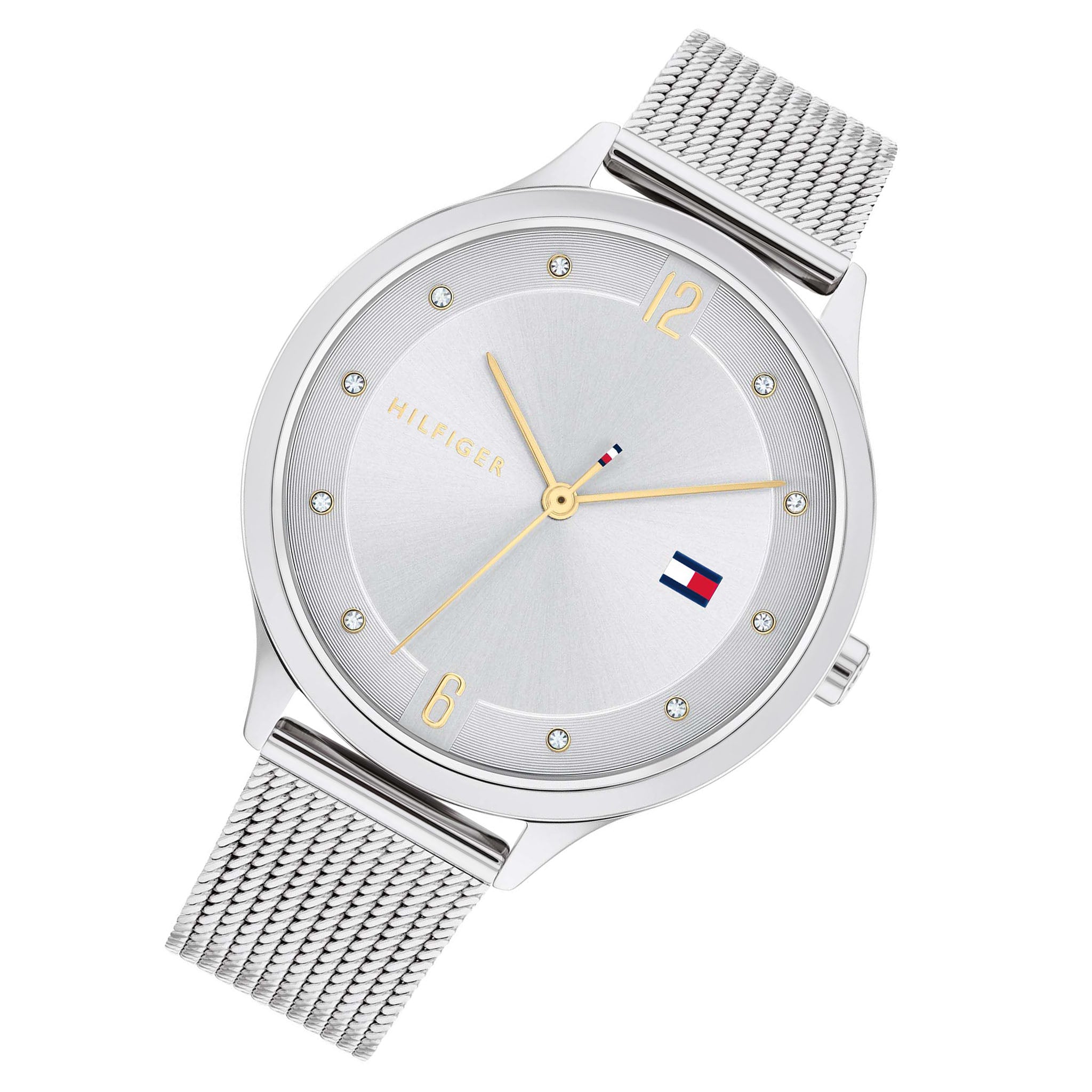 Tommy Hilfiger Steel Mesh Silver White Dial Women's Watch - 1782432