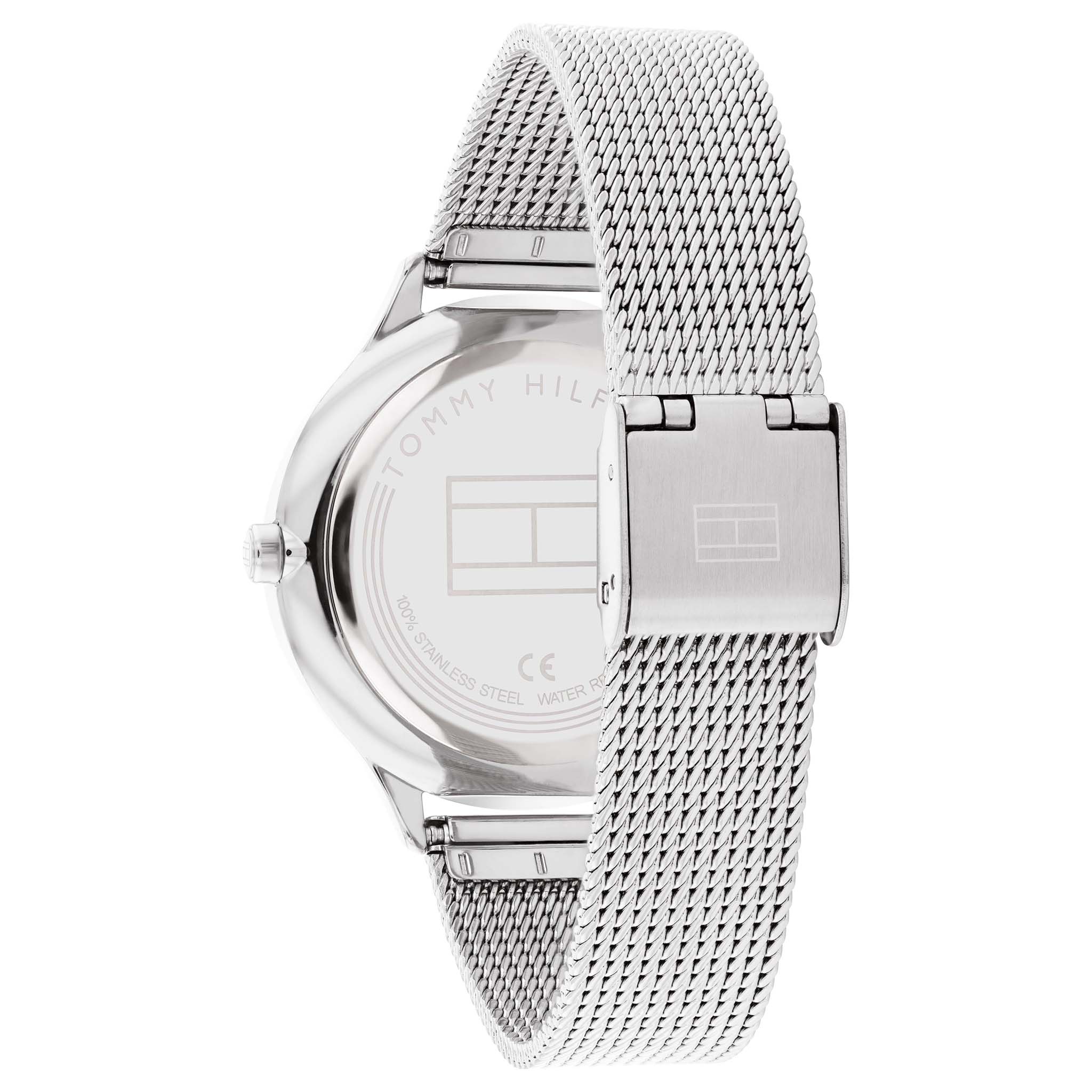 Tommy Hilfiger Steel Mesh Silver White Dial Women's Watch - 1782432