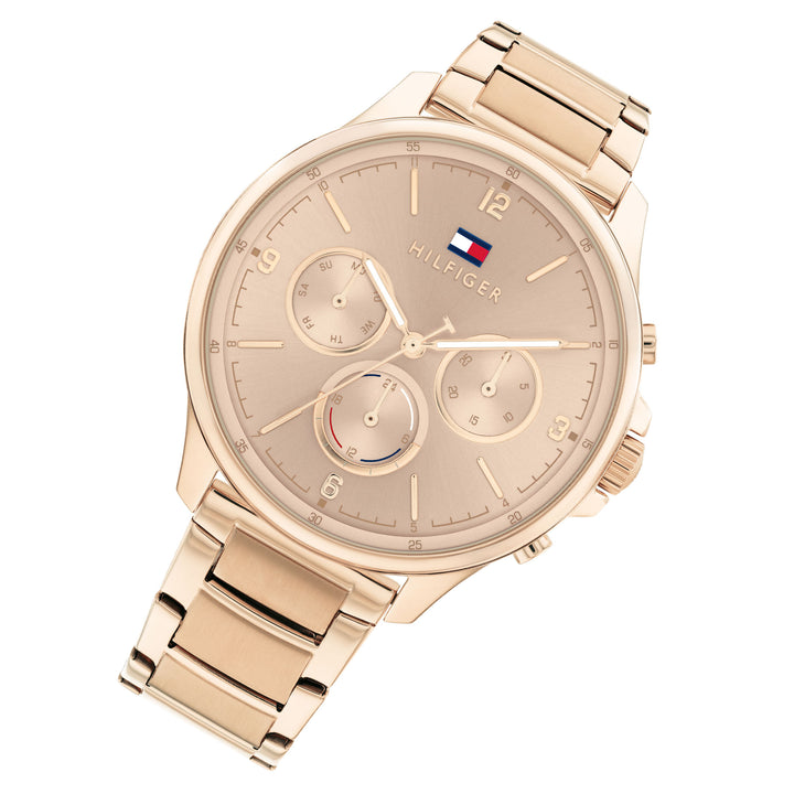 Tommy Hilfiger Carnation Gold Steel Pink Dial Multi-function Women's Watch - 1782453