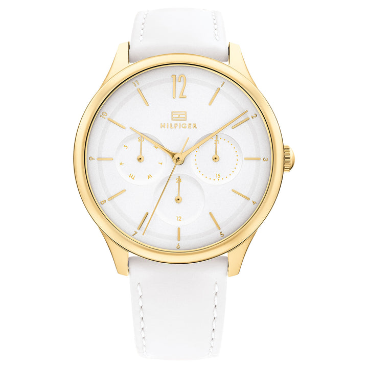 Tommy Hilfiger White Leather Women's Multi-function Watch - 1782454