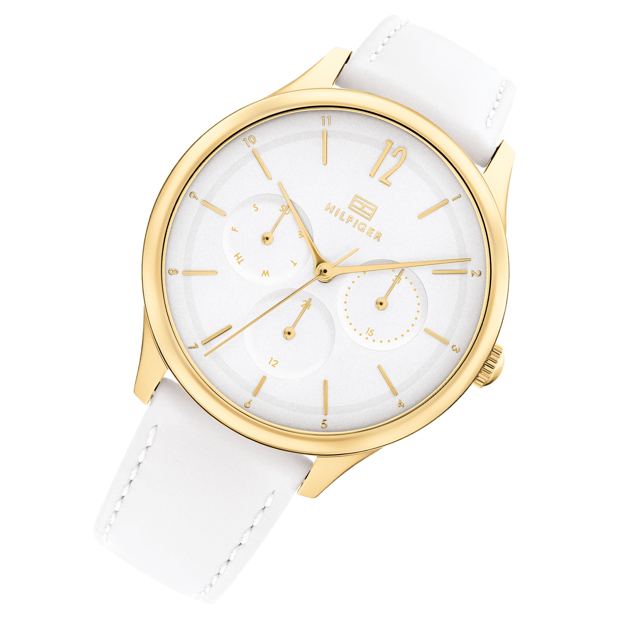 Tommy Hilfiger White Leather Women's Multi-function Watch - 1782454