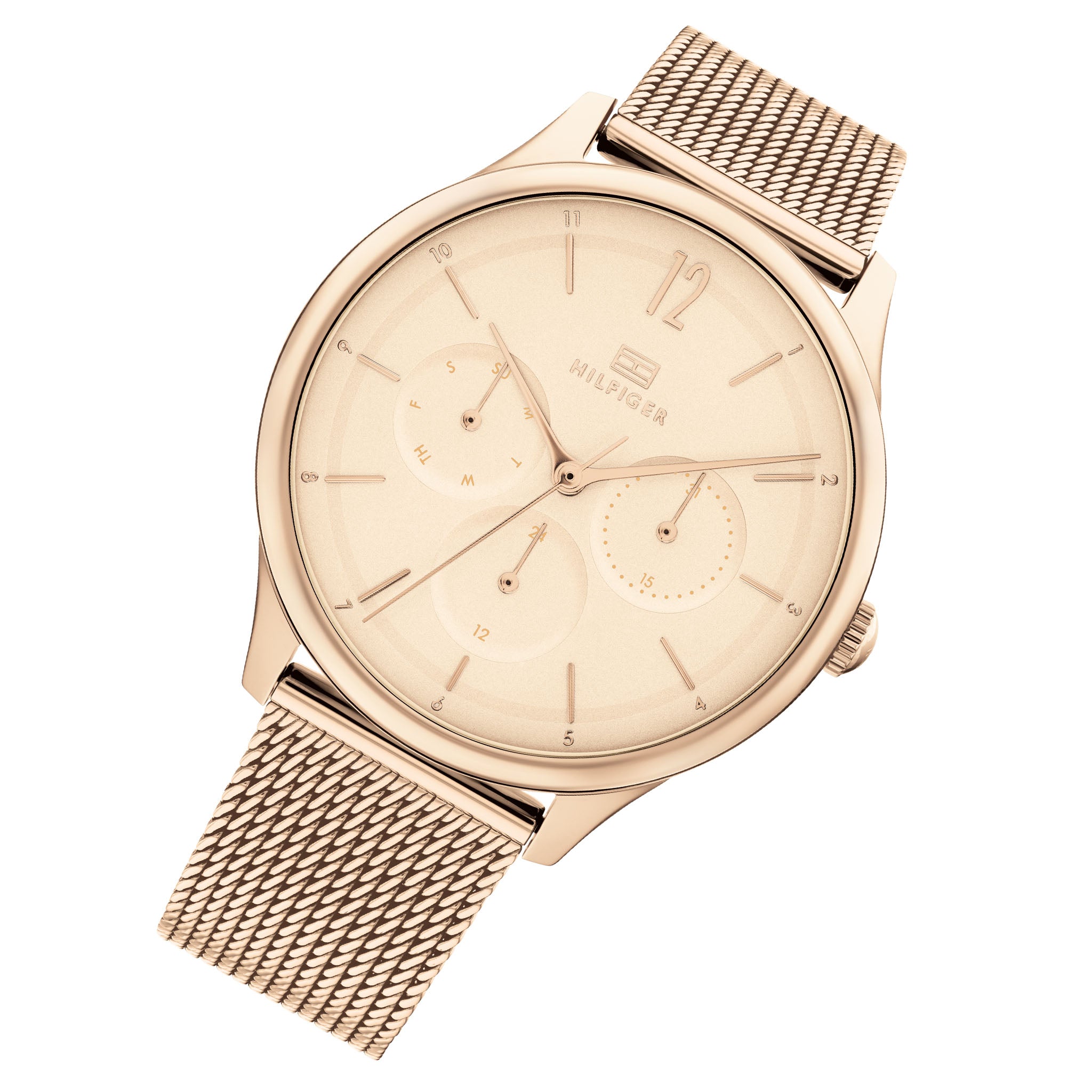 Tommy Hilfiger Carnation Gold Mesh Women's Multi-function Watch - 1782457