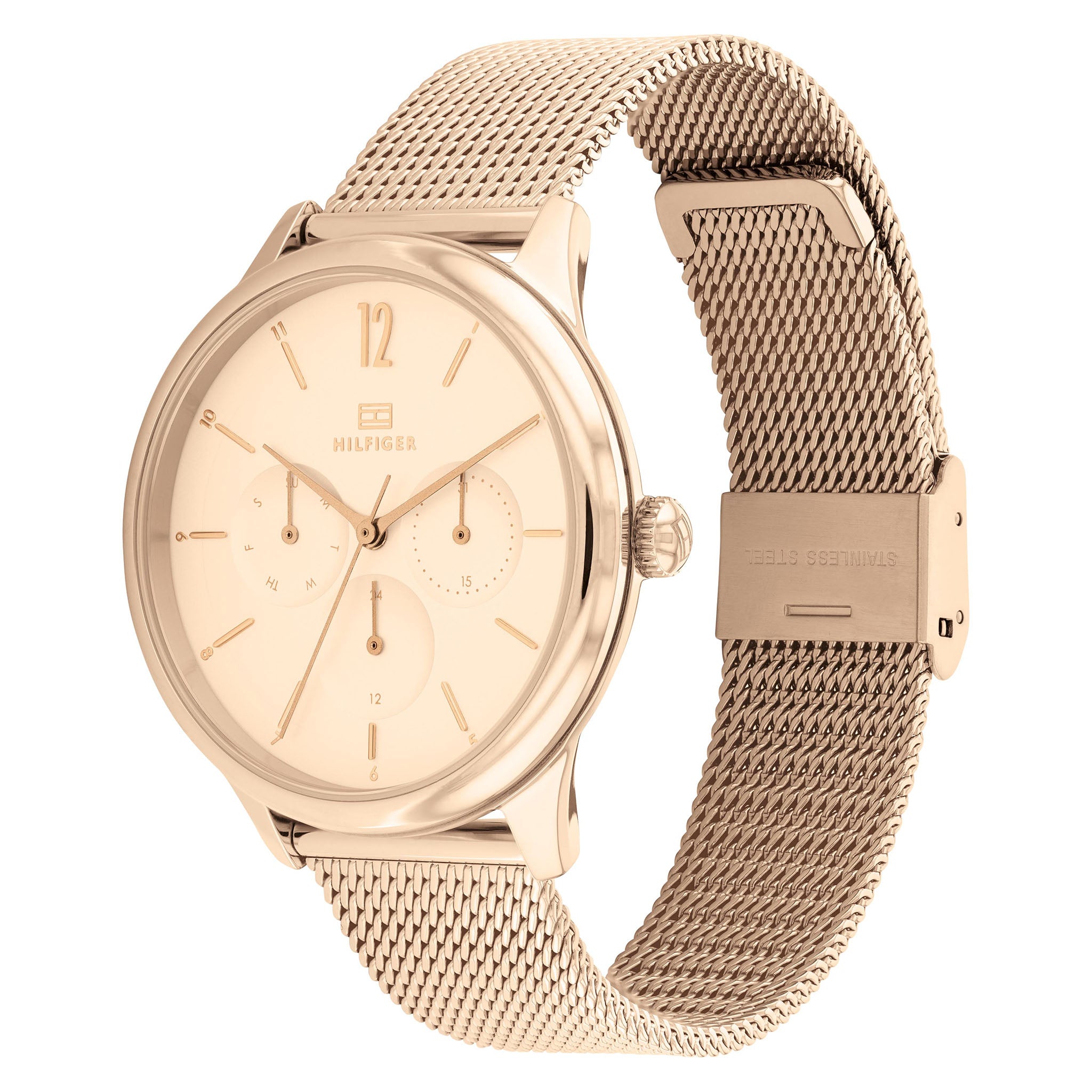 Tommy Hilfiger Carnation Gold Mesh Women's Multi-function Watch - 1782457