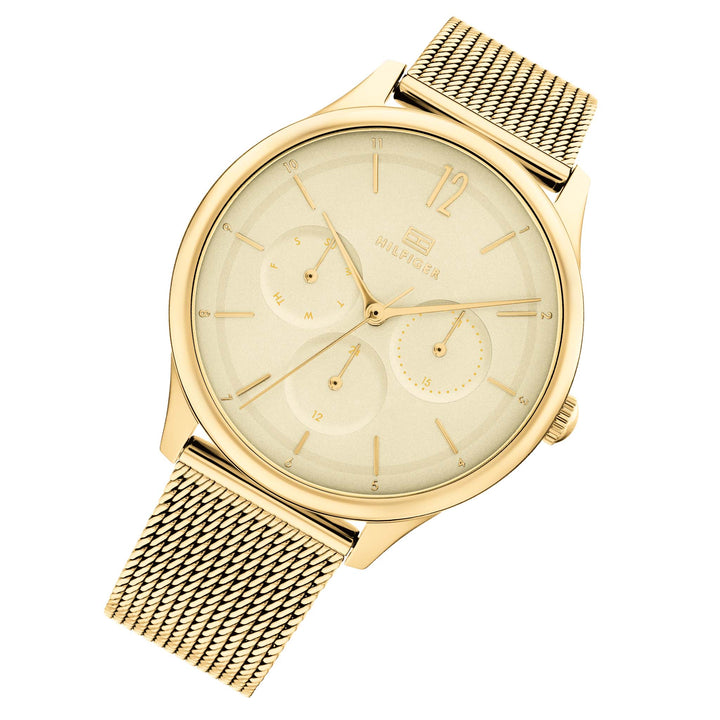 Tommy Hilfiger Gold Mesh Dial Women's Multi-function Watch - 1782458