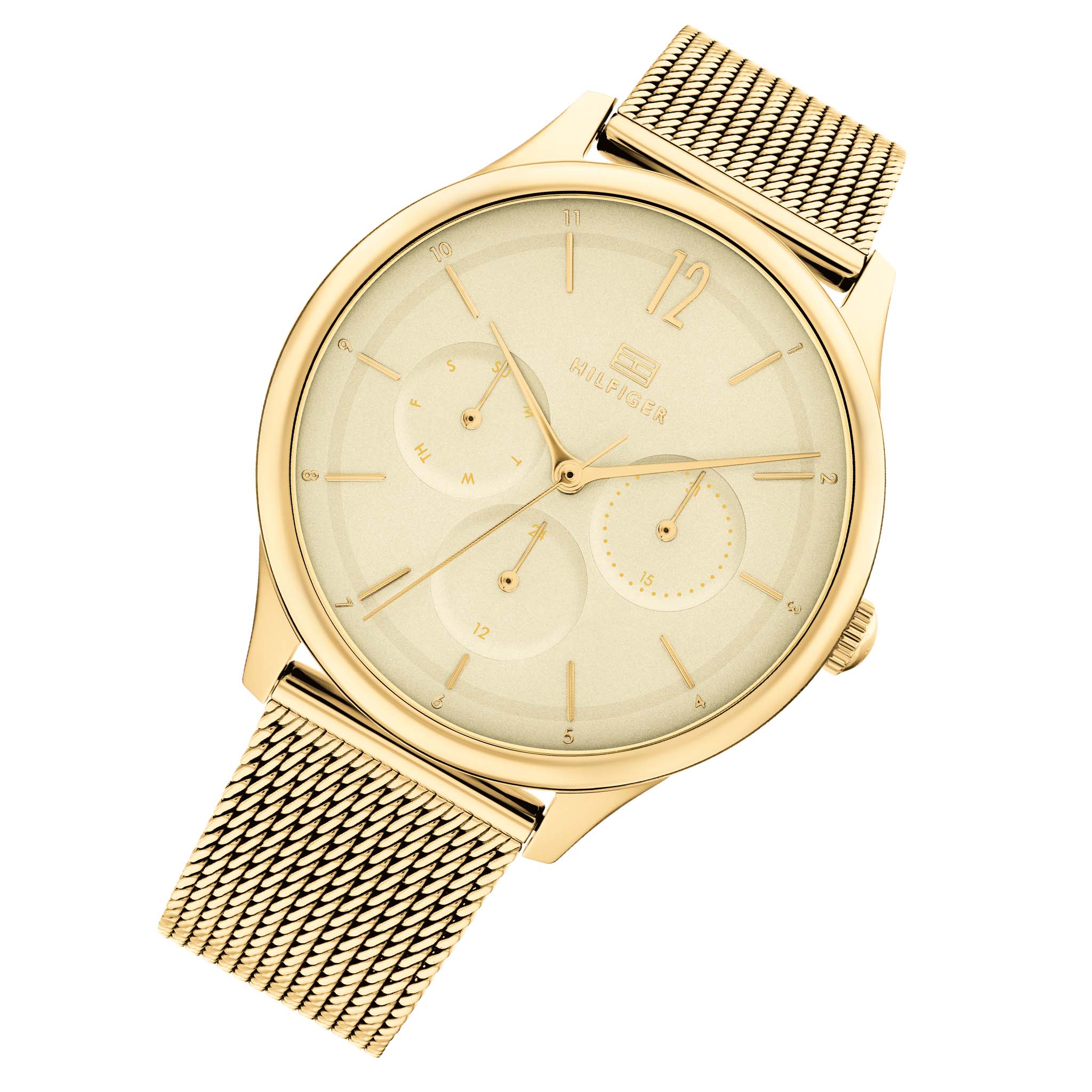 Tommy Hilfiger Gold Mesh Dial Women's Multi-function Watch - 1782458