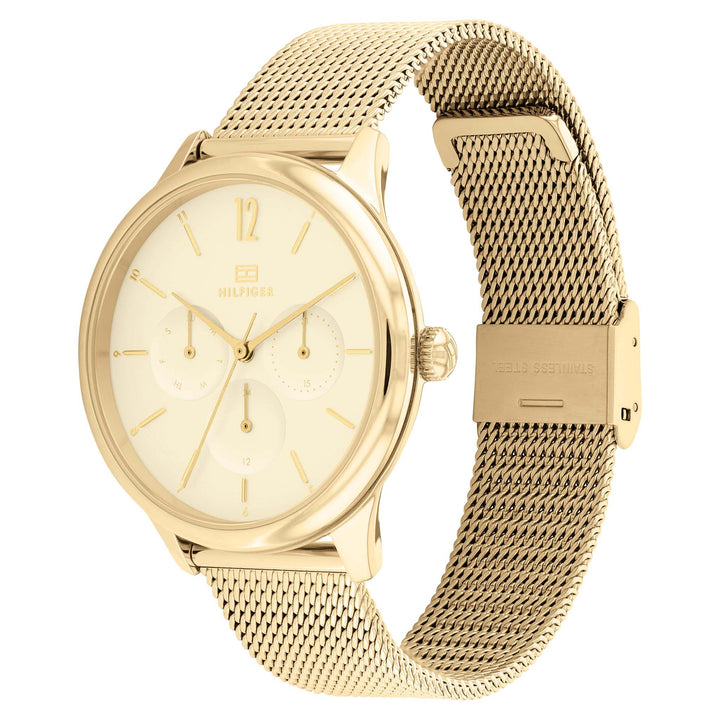 Tommy Hilfiger Gold Mesh Dial Women's Multi-function Watch - 1782458