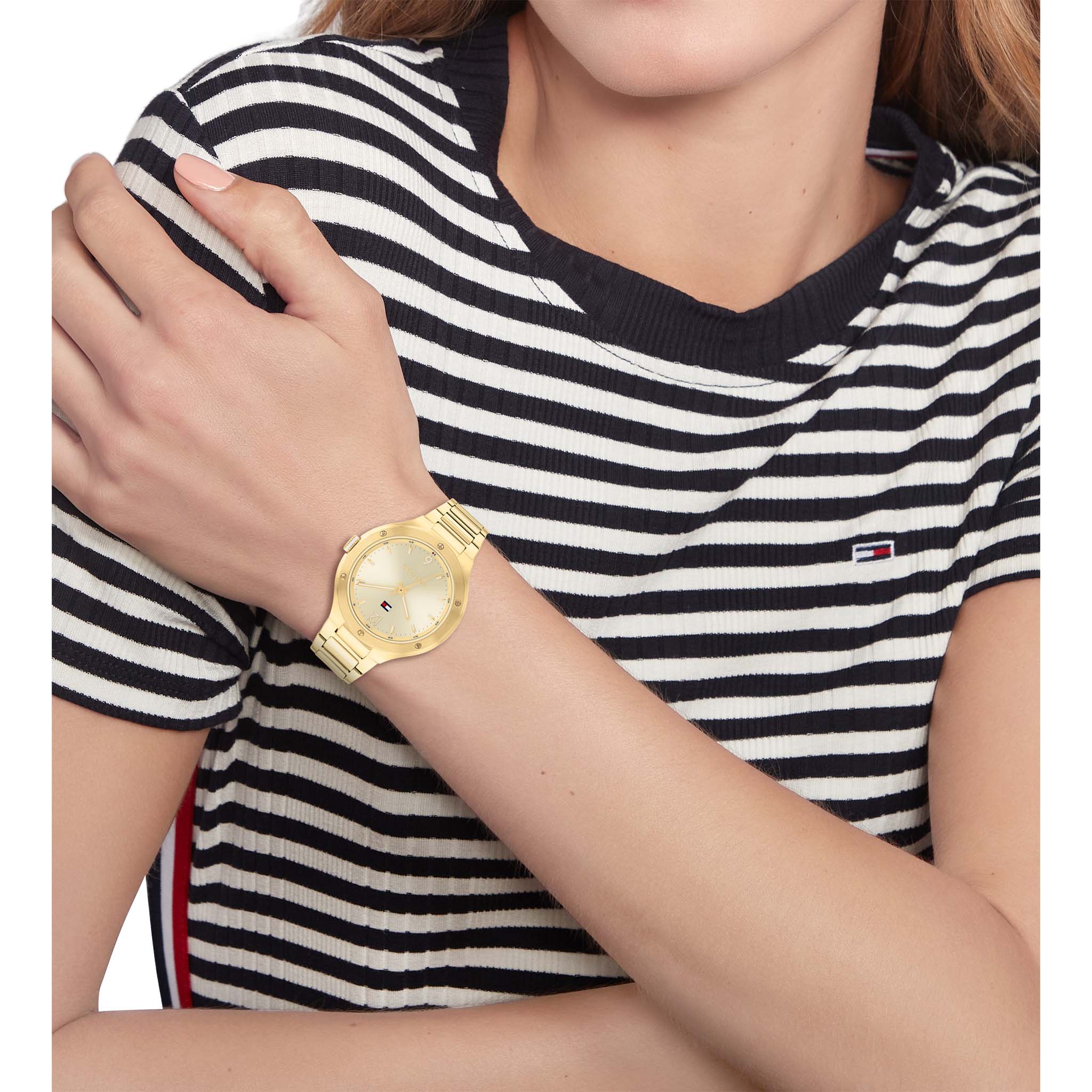 Tommy Hilfiger Gold Steel Light Champagne Dial Women's Watch - 1782477