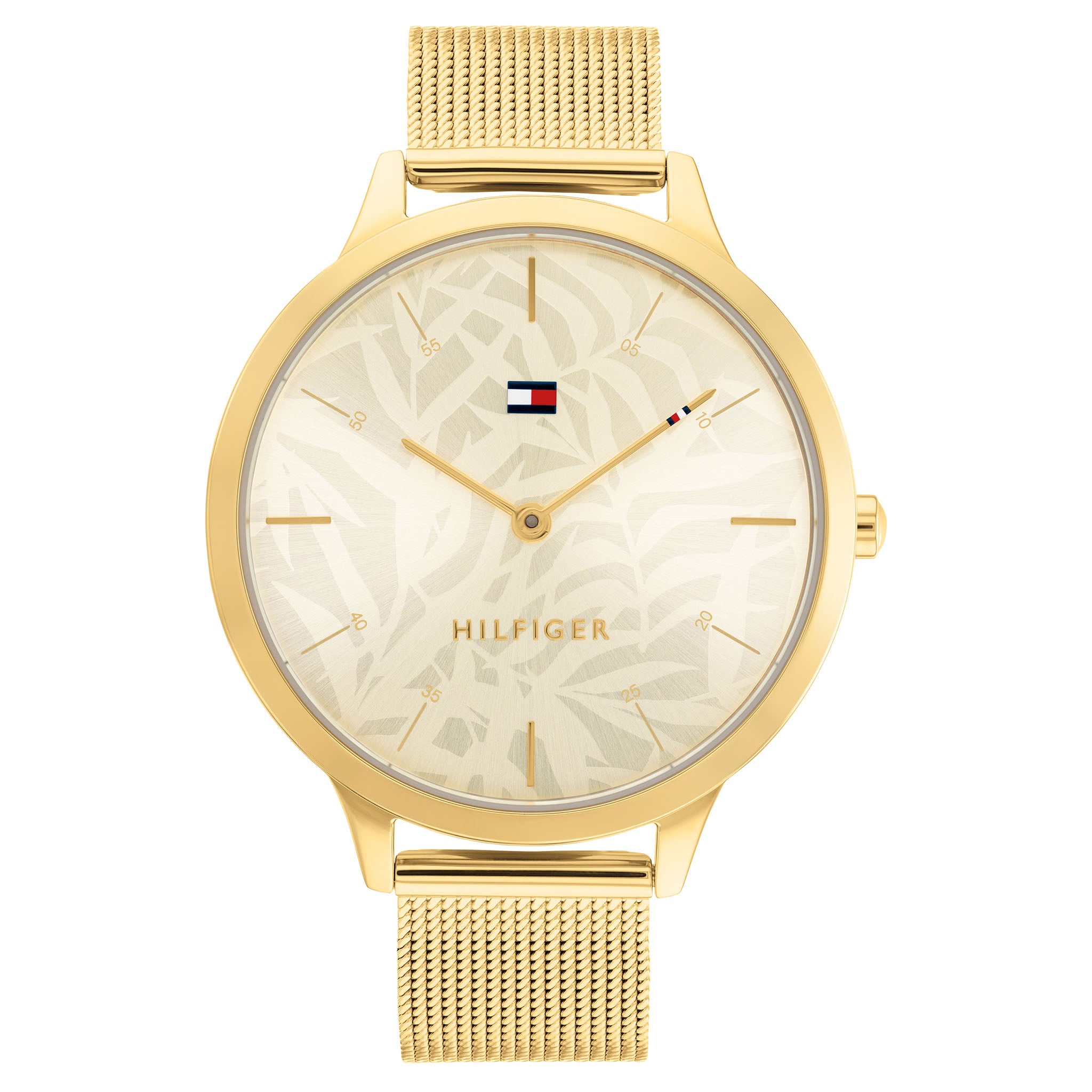 Tommy Hilfiger Gold Steel Mesh Light Champagne Dial Women's Watch - 1782494
