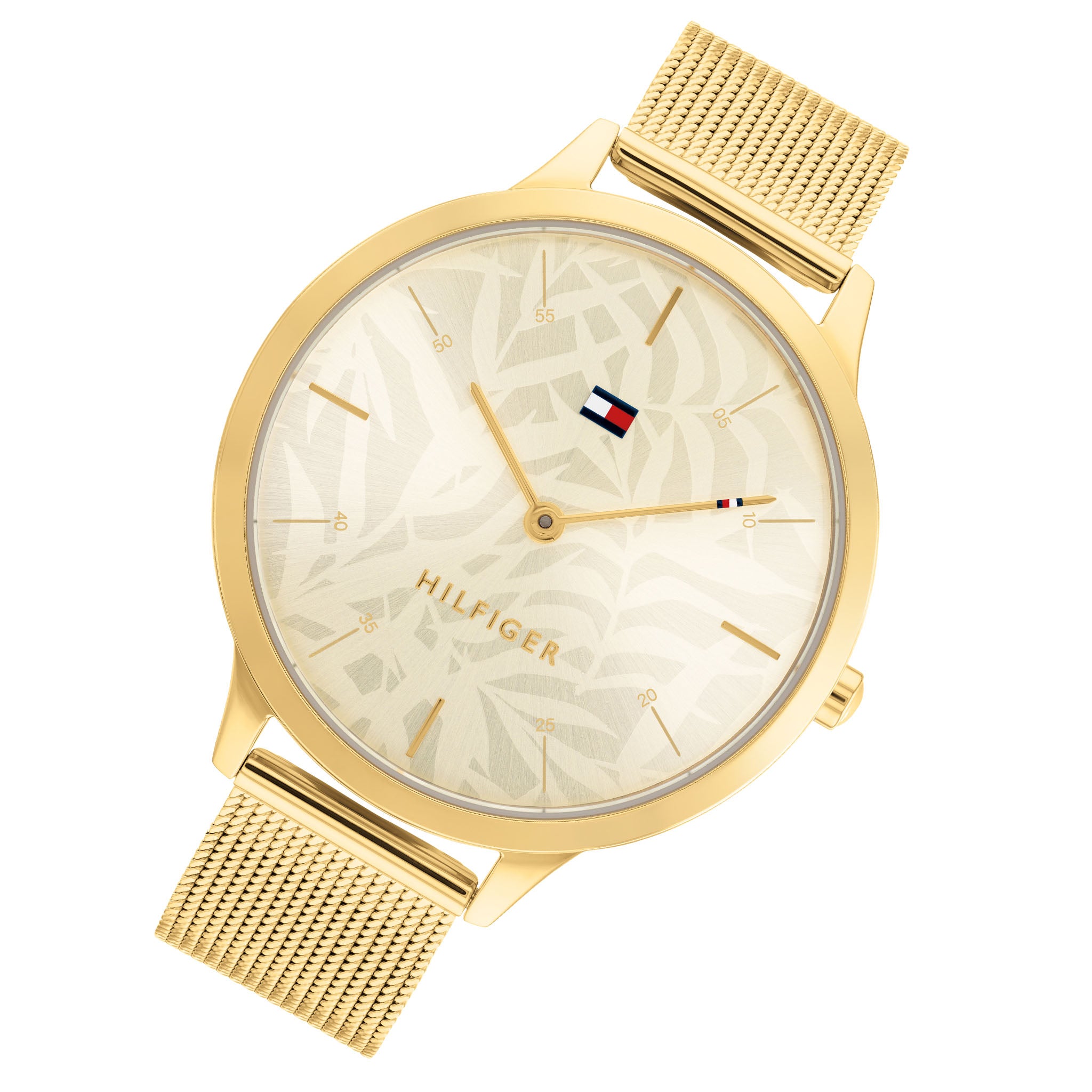 Tommy Hilfiger Gold Steel Mesh Light Champagne Dial Women's Watch - 1782494
